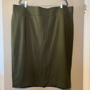 Alfani Olive Green Pencil Skirt – Size 26W – Like New